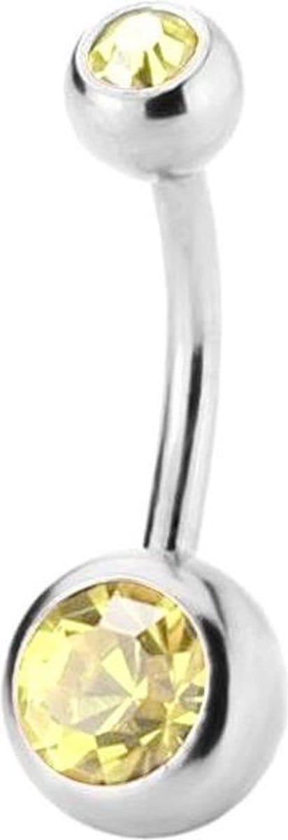 Fako Bijoux® - Navelpiercing - Kristal - Geel