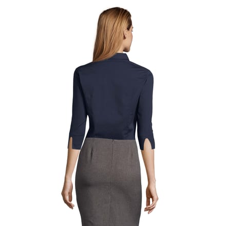 SOLS Dames/Dames Stretch 3/4 Mouwen Blouse (Donkerblauw)