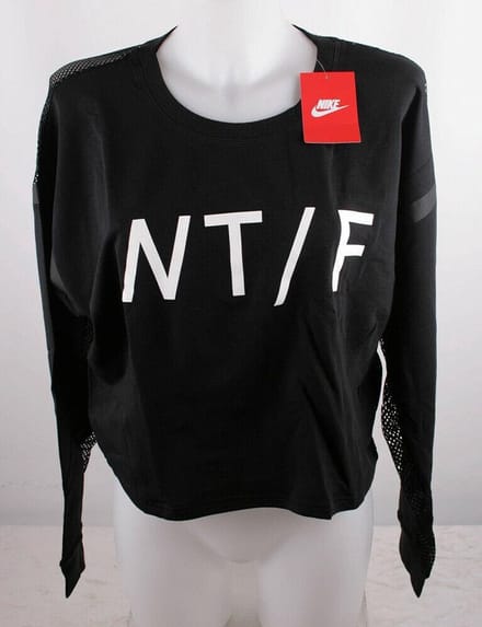 NIKE Track and Field Sweatshirt Cropped Crew - Zwart - Maat XL