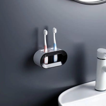 Porte-brosse à dents électrique, support auto-adhésif à Double trou, support mural, rangement permettant de gagner de l'espace, accessoires de salle de bains noir