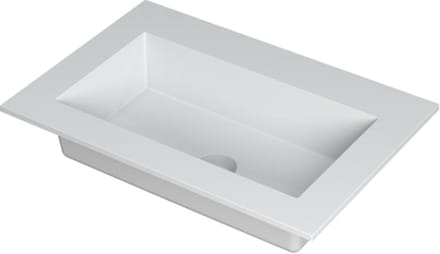 INK Kraft wastafel polystone enkele bak zonder kraangat 70x45x1cm, mat wit