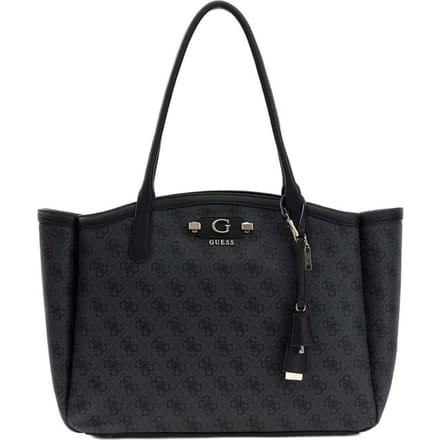 GUESS schoudertas Lindsey Tote Coal Logo donkergrijs