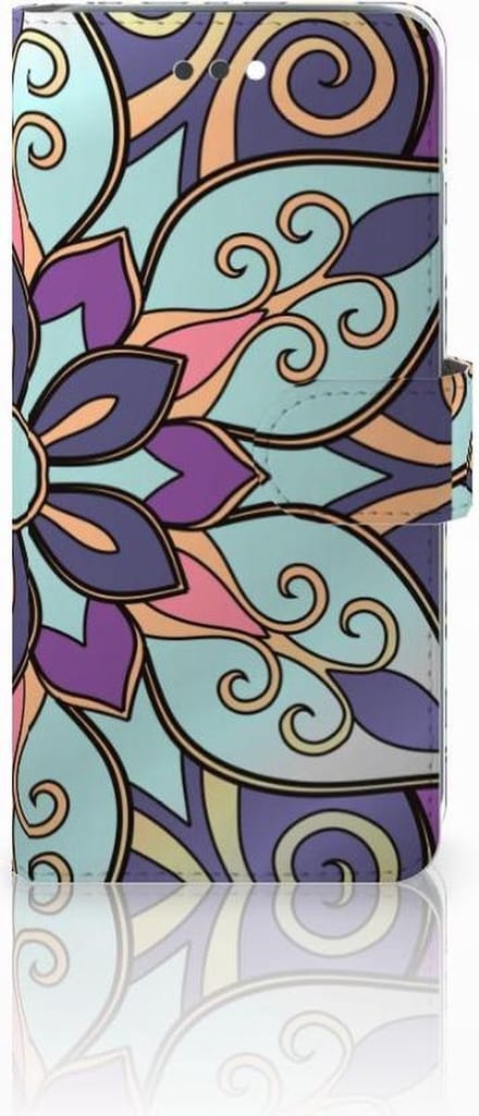 Book Case voor Apple iPhone 7 Plus | 8 Plus Hoesje Purple Flower