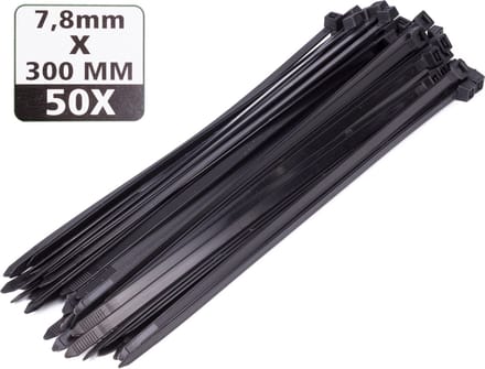 Hofftech Tie Ribs 7.8 x 300 mm Zwart - 50 stuks