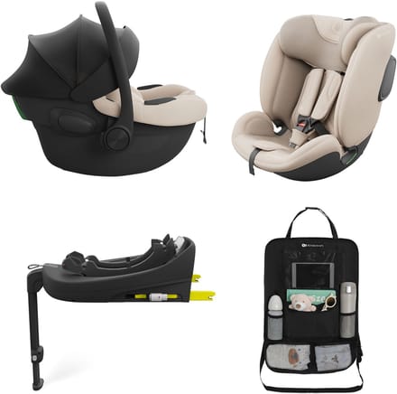 Kinderkraft I-LITE + ENDURA SAFE FX - Autostoel - 40-87 cm - met basis - Beige - incl. auto-organizer