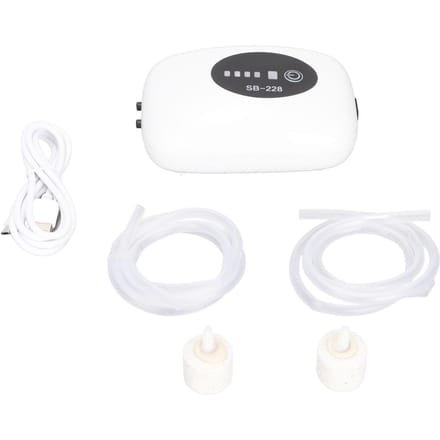 Vistank Zuurstofpomp USB Oplaadbaar Stille Dubbel Gat Mini Aquarium Luchtpomp voor Binnenvissen white