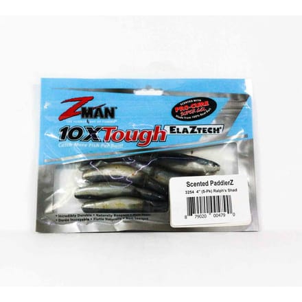 Zman Soft Lure Geurende PaddlerZ 4 Inch 5/Pack Ralph's Shad (4790) blue