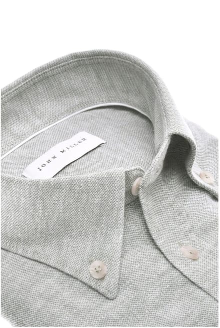 John Miller - Overhemd Groen John Miller Overhemd Slim Fit Groen 5142705
