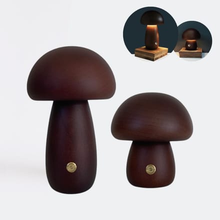 Mushroom lamp - Paddestoel lamp - Paddenstoel lamp - Tafellamp - Hout - Combinatie set