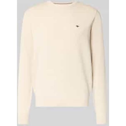Fynch-Hatton Trui Solid Color O-Neck Superfine Cotton New Off White / male