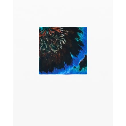 Desigual sjaal Pompon Rectangle Foulard Turquoise blauw