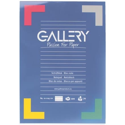 Gallery schrijfblok, ft A4, gelijnd, 100 vel, 1 stuk