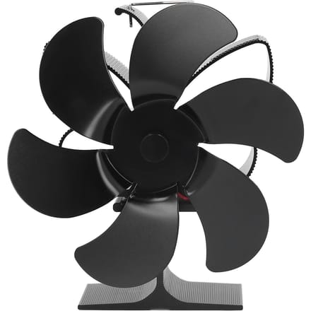 6 Blads Kachelventilator Zelfstartend Hoge Temperatuurbestendigheid en Energie-efficiëntie Warmte-aangedreven Ventilator black