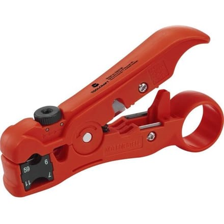 TOOLCRAFT TO-6609318 HSK-4132 Striptang Geschikt voor: Coaxkabel, Ronde kabel
