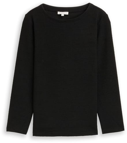 Tom Tailor - Plus Size - Sweatshirt met glittereffect - Maat 48 - deep black