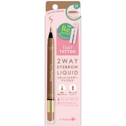 K-Palette - 1 Day Tattoo 2 Way Eyebrow Liquid 01 Milktea Brown