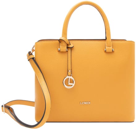 L.CREDI handtas schoudertas Maxima Handle Bag Amber mosterdgeel