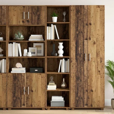 vidaXL - Dressoir - Oud - hout - 45 - x - 41 - x - 185 - cm - Bewerkt - hout