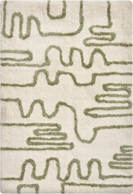 DAHARL - Badmat - Beige/Groen - 60 x 90 cm - Stof