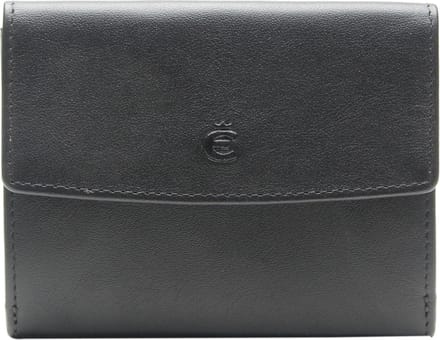 Esquire Leren Portemonnee Logo Pocket Wallet Black Zwart