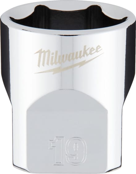 Milwaukee 3/8 Ratel Dop Metrisch Standaard 19 mm - 4932478349