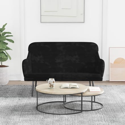 vidaXL - Bankje - 110x76x80 - cm - fluweel - zwart
