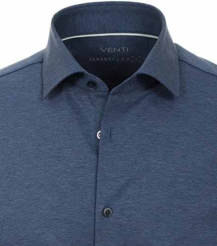 Blauw Venti Jerseyflex Overhemd Body Fit 123955800-101 - L