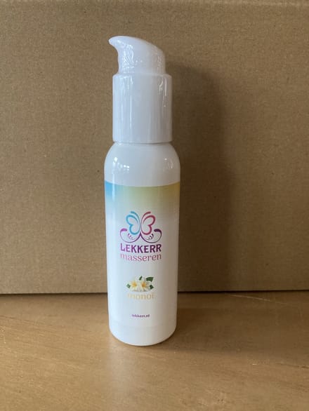 Lekkerr Massagemiddel op siliconebasis met de geur van Monoï