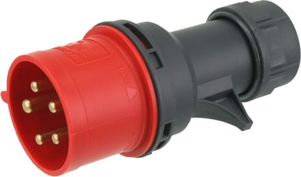 CEE stekker 32A - 5 polig - rood - IP44 - kunststof - schroefklem
