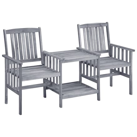 vidaXL - Tuinstoelen - met - tafeltje - en - kussens - massief - acaciahout
