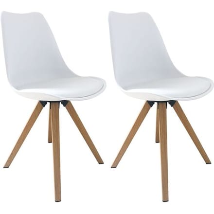 BYLIVING 2 stoelen Kira (Wit/eiken)