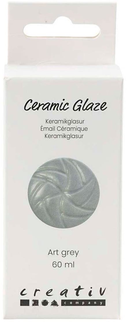 Creativ Company keramiek glazuur Art Grey 60ml - glanzend en dekkend.