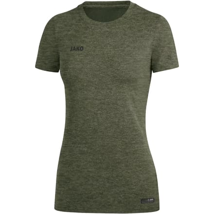 Jako Premium Basics T-Shirt Dames - Kaki Gemeleerd | Maat: 38