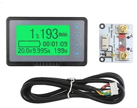 Batterijmonitor met Programmeerbaar Hoog- en Laagspanningsalarm 10V-120V