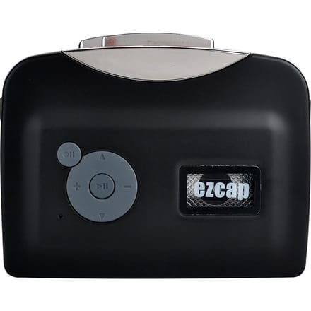 ezcap230 USB Cassettespeler met Oortjes TapetoMP3 Converter Draagbare Walkman Stemrecorder zwart