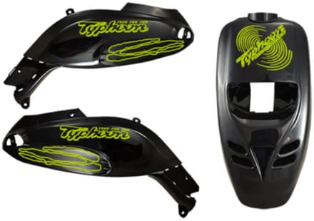 Piaggio Typhoon Stickerset - Cyclone - Fluor Geel
