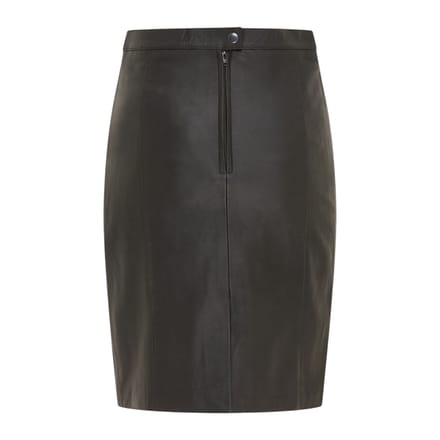 Dames zwarte leren Biker potlood lange midi rok - Avery