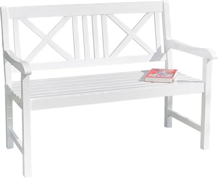 Houten Tuinbank 2-Zits Wit Gecoat Acaciahout