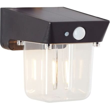 Brilliant Parson - Buiten wandlamp - LED 2W - Solar - 240 lm - 2700K - Sensor - IP44 - Zwart