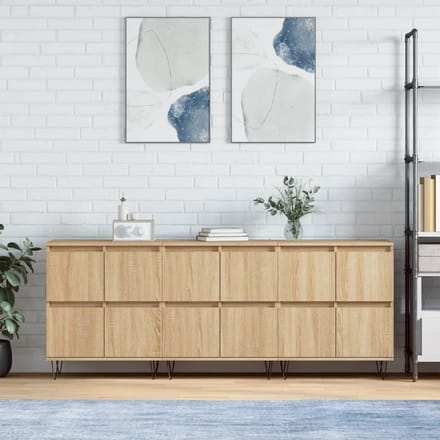 vidaXL - Dressoirs - 3 - st - bewerkt - hout - sonoma - eiken