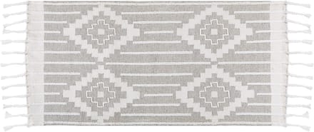 TABIAT - Vloerkleed - Wit/Grijs - 80 x 150 cm - Synthetisch materiaal