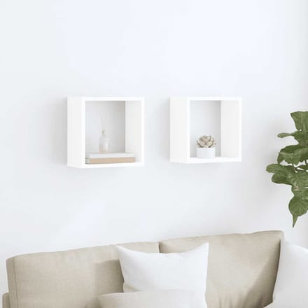 vidaXL - Wandschappen - kubus - 2 - st - 30x15x30 - cm - wit