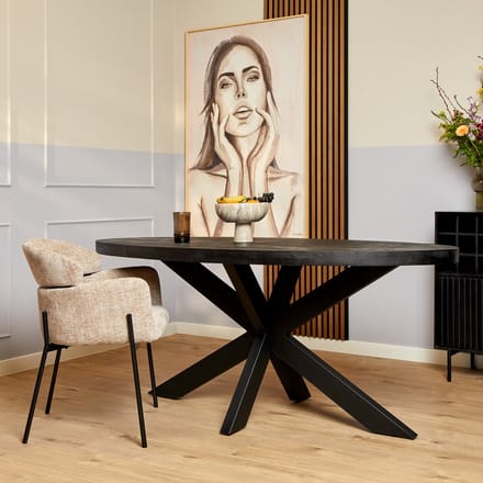 Starfurn - Eettafel Denver - Zwart - 90x180x76 cm