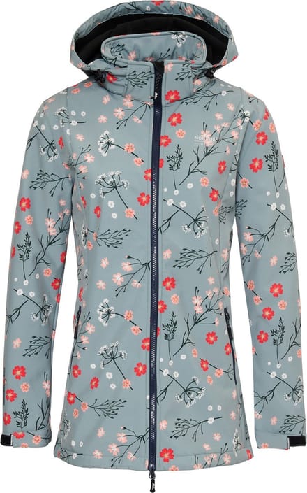 Nordberg Flower - Softshell Outdoor Zomerjas Dames - Mineral Blue - Maat M