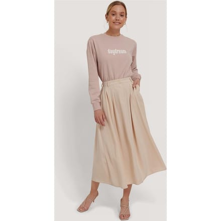NA-KD  Maat 38 Pleated Midi Vrouwen Rok - Beige - EU