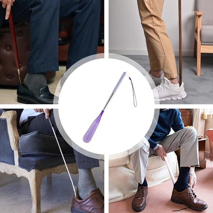 Uitschuifbare Schoenhoorn - Aankleedstang Helper - Moeiteloos Schoenen - Verstelbare Lengte - Tot 75 cm - Zilver