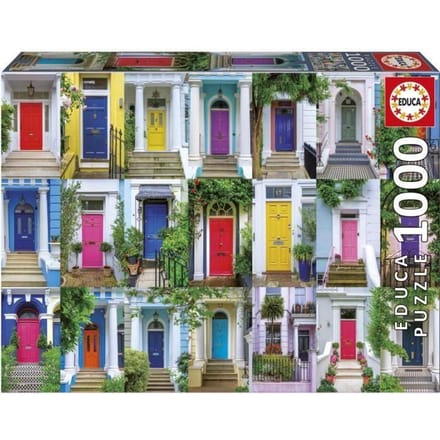 Puzzel - EDUCA - Poorten van Notting Hill - 1000 stukjes - Thema Architectuur - 68 x 48 cm