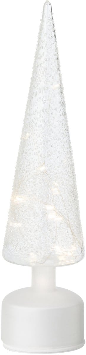 J-Line decoratie Boom Draaiend - glas - wit/transparant - large - LED lichtjes