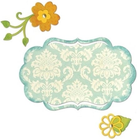 Sizzix Thinlits Mal - Fancy Label & Flowers 658956  Rachael Bright
