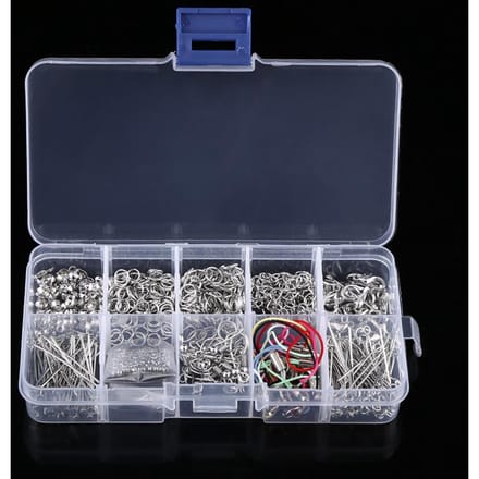 Sieraden Maken Kits Set Kopspelden Ketting Kralen Knutsel Accessoires Met Doos blue